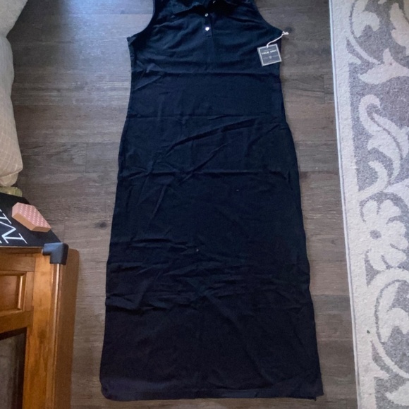 NWT TRUE GRIT size XL black cotton maxi dress - Picture 3 of 11